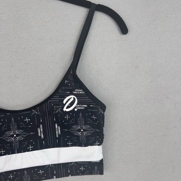 Dixxon Bikini Top Medium Black White Bandana Full Coverage Sport Lined Swim - Picture 4 of 11